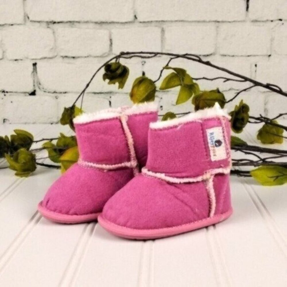 Riley Roos Cater Suede Faux Fur Lined Boots Pink Size 3-6 Months